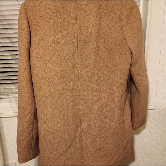 J. Crew Tan Wool-Blend Pea Coat with Standing Collar - Picture 2 of 3